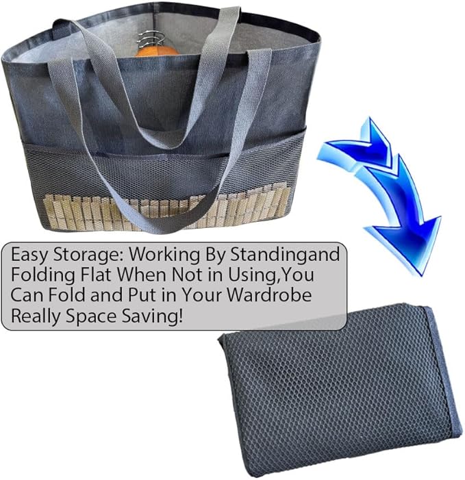 Clothes Hanger Organizer Holder for Space Saving, Fresheracc Hanger Triangle Storage Bag with Handles for Closet Tidier Laundry Rooms Wardrobe Drying Rack, Waterproof Container (Mesh Grey)-NeatNest