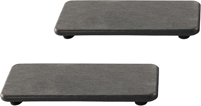 2 Pcs Water Absorbing Stone Trays, Kitchen/Bathroom Sink Soap Dish, Diatomite Tray Used for Hand Soap & Cosmetic Bottles in The Modern Home, 3.15" W x 6.3" L, Dark Gray-NeatNest