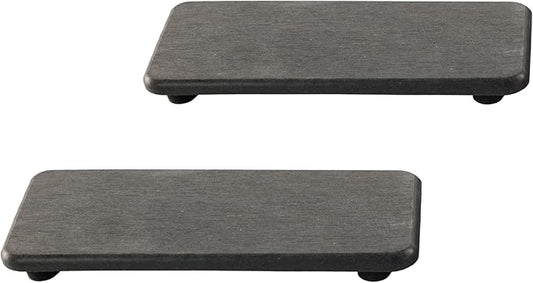 2 Pcs Water Absorbing Stone Trays, Kitchen/Bathroom Sink Soap Dish, Diatomite Tray Used for Hand Soap & Cosmetic Bottles in The Modern Home, 3.15" W x 6.3" L, Dark Gray-NeatNest