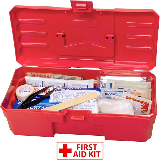 Akro-Mils 12-Inch ProBox Plastic Toolbox for Tools, Hobby or Craft Storage Toolbox, Model 09912, (12-Inch x 5-1/2-Inch x 4-Inch), Red-NeatNest