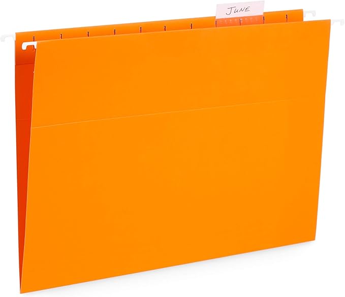 Blue Summit Supplies Hanging File Folders, 25 Reinforced Hang Folders, Designed for Home and Office Color Coded File Organization, Letter Size, Orange, 25 Pack-NeatNest