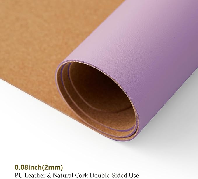 Cork Purple Desk Mat - Dual-Sided Desk Pad for Office and Home - Desk Organization and Accessories - Ideal for Large Mouse Pad and Desk Mats on Top of Desks(36"x 17")-NeatNest