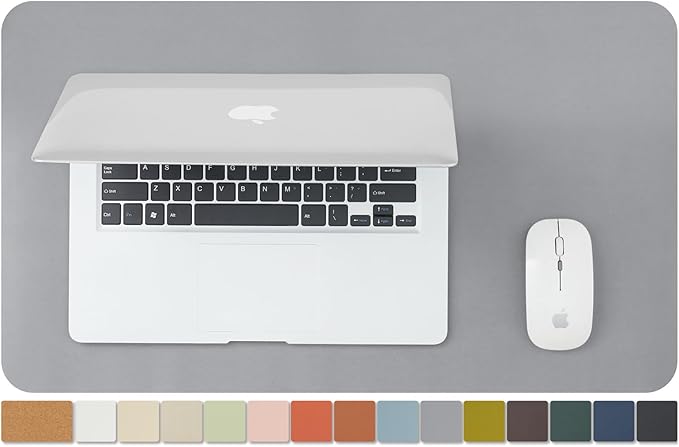 Cork Desk Mat - Small Dual-Sided Desk Pad for Office and Home - Desk Organization and Accessories - Ideal for Large Mouse Pad and Small Desk Mats on Top of Desks(Gray,23.6"x 13.8")-NeatNest