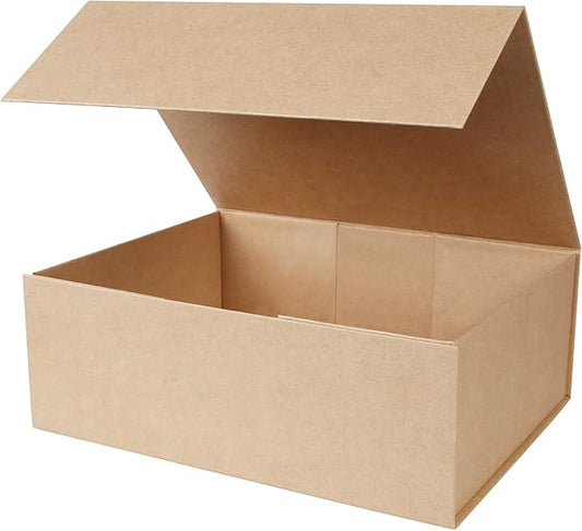 Aimyoo Brown Collapsible Gift Box with Magnetic Closure Lids 13.8x9x4.3 in, Large Bridesmaid Groomsman Proposal Boxes, Rectangle Present Box for Graduation Birthday Storage 1 Pack-NeatNest