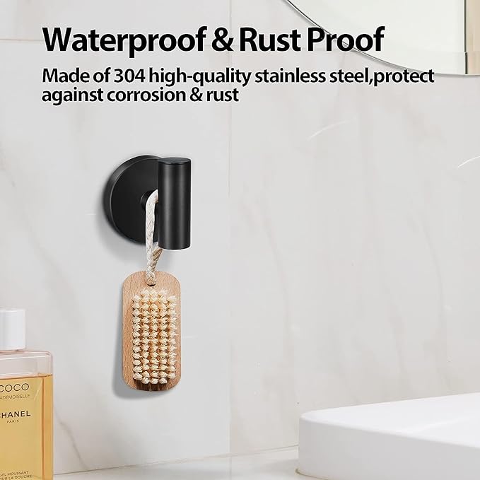 Kruodop Towel Hooks for Bathroom,2 Packs Wall Mount Towel Holder, Bronze Matte Wall Robe Hook,Stainless Steel Heavy Duty Door Hanger Towel Hook for Kitchen, Bedroom,Hotel,Pool,Coats