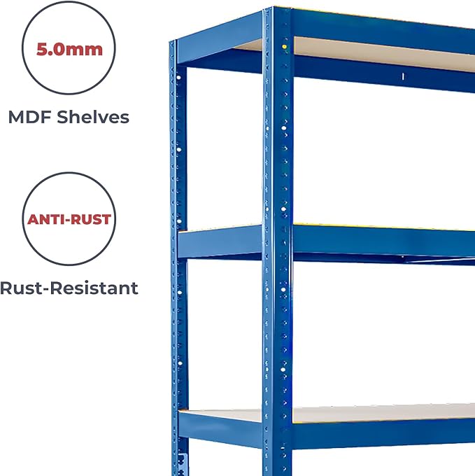 180cm x 120cm x 40cm, Blue 5 Tier (175KG Per Shelf), 875KG Capacity Extra Wide Garage Shed Storage Shelving Unit, 5 Year Warranty-NeatNest