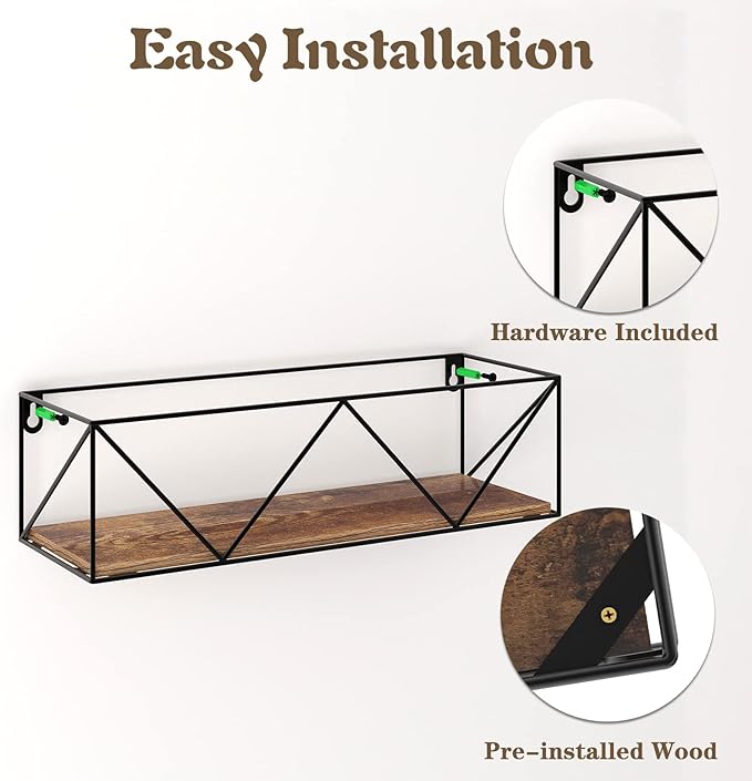 CRUGLA Bathroom Shelves Wall Mounted Set of 5, Hanging Storage Floating Shelf for Bathroom, Kitchen, Bedroom, Living Room Home Decor-NeatNest