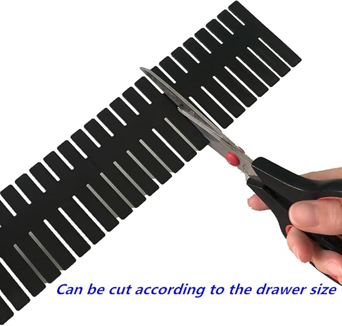 8pcs DIY Plastic Drawer Organizer Adjustable Drawer Dividers for Home Tidy Closet, Socks, Underwear, Office School Supplies, Kitchen Utensil Tools (Black)-NeatNest