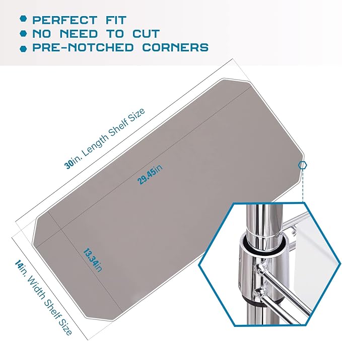 BRIAN & DANY Wire Shelf Liner 14" X 30", Heavy Duty Shelf Liners for Wire Shelving, Waterproof Protector Mats, Set of 5, Charcoal-NeatNest