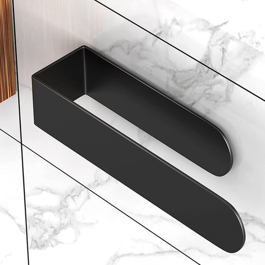 HUFEEOH Hand Towel Holder, Black Hand Towel Bar, Stainless Steel Self Adhesive Bathroom Towel Bar Stick on Wall