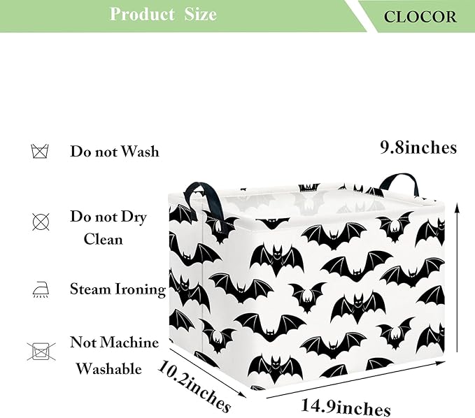 CLOCOR Rectangular Batman Storage Basket Empty,Collapsible Fabric Storage Container,Room Decor, Gift Basket(Bat)-NeatNest
