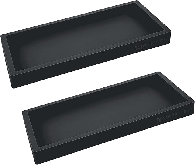 Countertop and Vanity Tray - 2 PC Small 7.7" Silicone Bathroom Trays, Kitchen Soap Tray, Dish Sponge Soap Holder Kitchen Sink Organizer Caddy, Bathroom Counter Trays for Lotion Dispenser-NeatNest