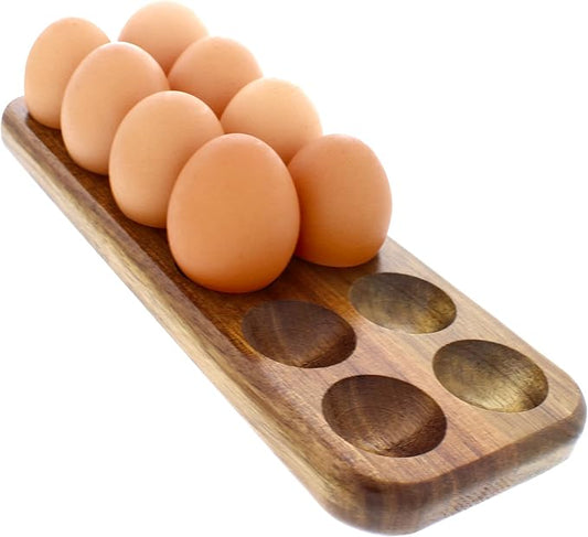 GUI'S CHICKEN COOP Egg Tray - Rustic Wooden Egg Holder For Eggs Usable in Kitchen Refrigerator, or Countertop for Display or Storage - Easy to Clean… (12 Eggs)