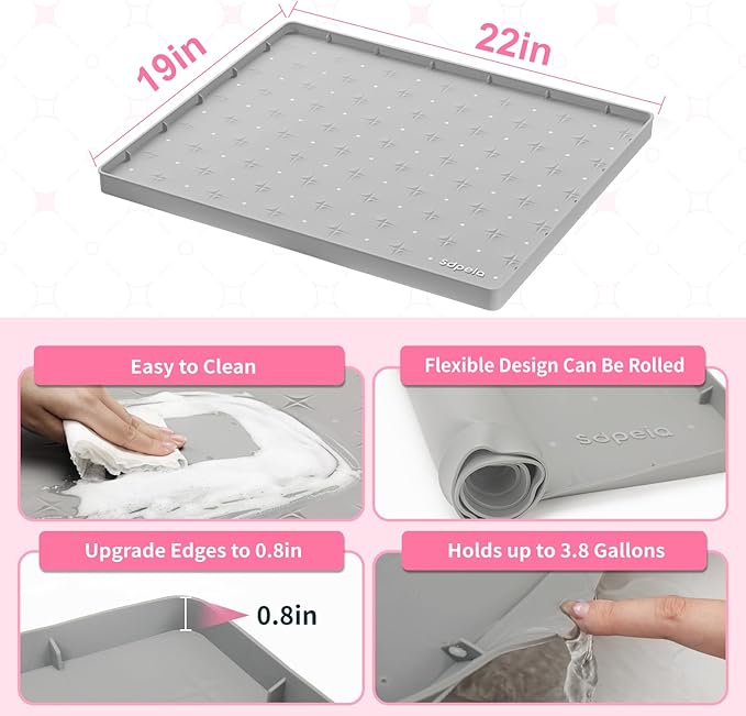 Sdpeia Under Sink Mat for [22" x 19"] Cabinet, Upgraded Silicone Waterproof Mat Kitchen Cabinet Liner Cabinet Protector Kitchen Organizers and Storage-NeatNest