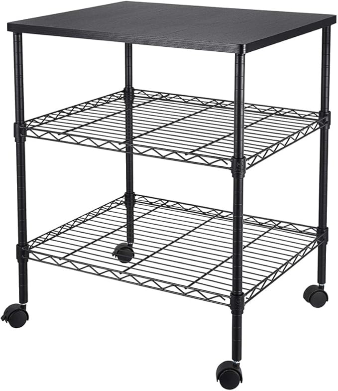 3 Tier Adjustable Storage Shelf Metal Storage Rack Wire Shelving Unit Storage Shelves for Pantry Closet Kitchen Laundry Bathroom (Black4-3-Tier)