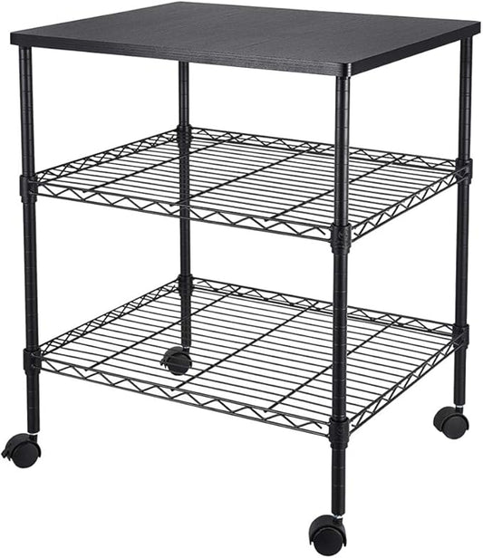 3 Tier Adjustable Storage Shelf Metal Storage Rack Wire Shelving Unit Storage Shelves for Pantry Closet Kitchen Laundry Bathroom (Black4-3-Tier)