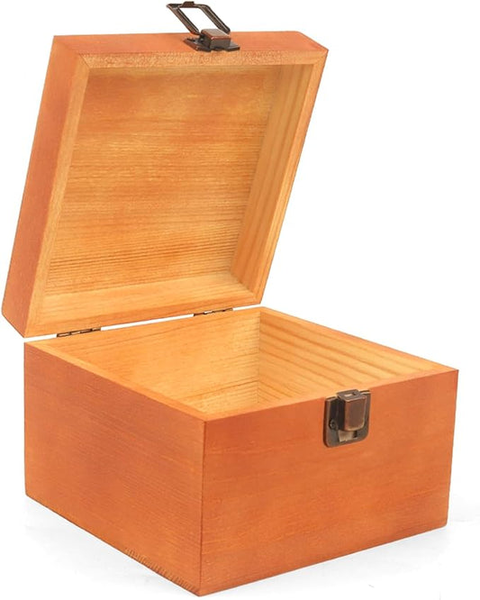 Keepsake Box, Wooden Box Decorative Box Decorative Storage Box, Wooden Keepsake Box For Crafts Art Hobbies And Home Decoration (9 x 9 x 3.9 inches)-NeatNest