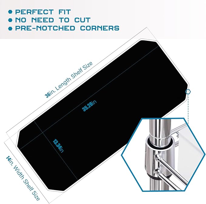 BRIAN & DANY Wire Shelf Liner 14" X 36", Set of 10, Heavy Duty Shelf Liners for Wire Shelving, Waterproof Wire Rack Shelf Cover, Black-NeatNest