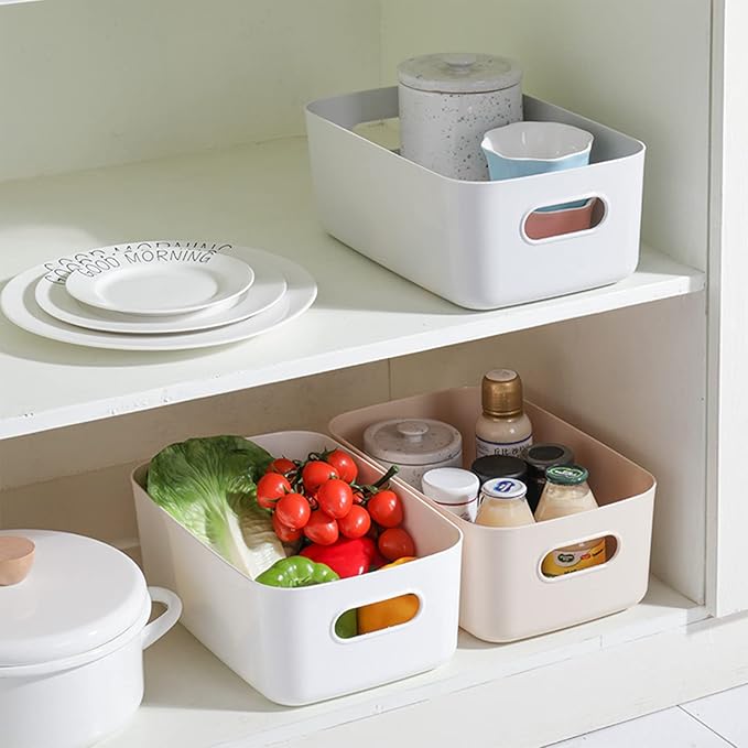 8 PCS Plastic Storage Bins and Small Storage Baskets for Cclassroom Organization, Bathroom Organization, Tub Toy Storage, Kitchen and Bedroom-NeatNest