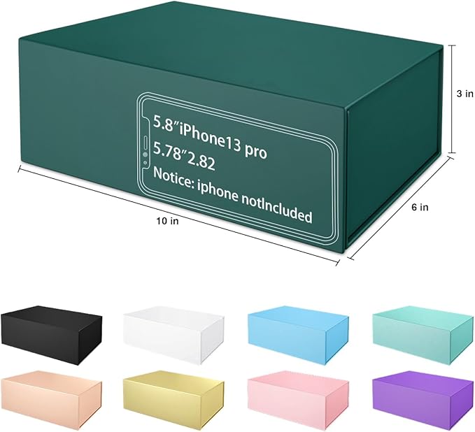 Green Gift Box 10" x 6" x 3" with Magnetic Closure Lid Gift Boxe for Presents,Bridesmaid Gifts Boxes,Cute Box,Birthday Box,Luxury for Gift Packaging, Magnetic Gift Boxe for Wrapping Gifts-NeatNest