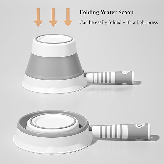 Folding Water Ladle Collapsible Water Dipper Water Scoop Foldable Bath Ladle Portable Ladle for Kitchen Bathroom Camping Travel-NeatNest