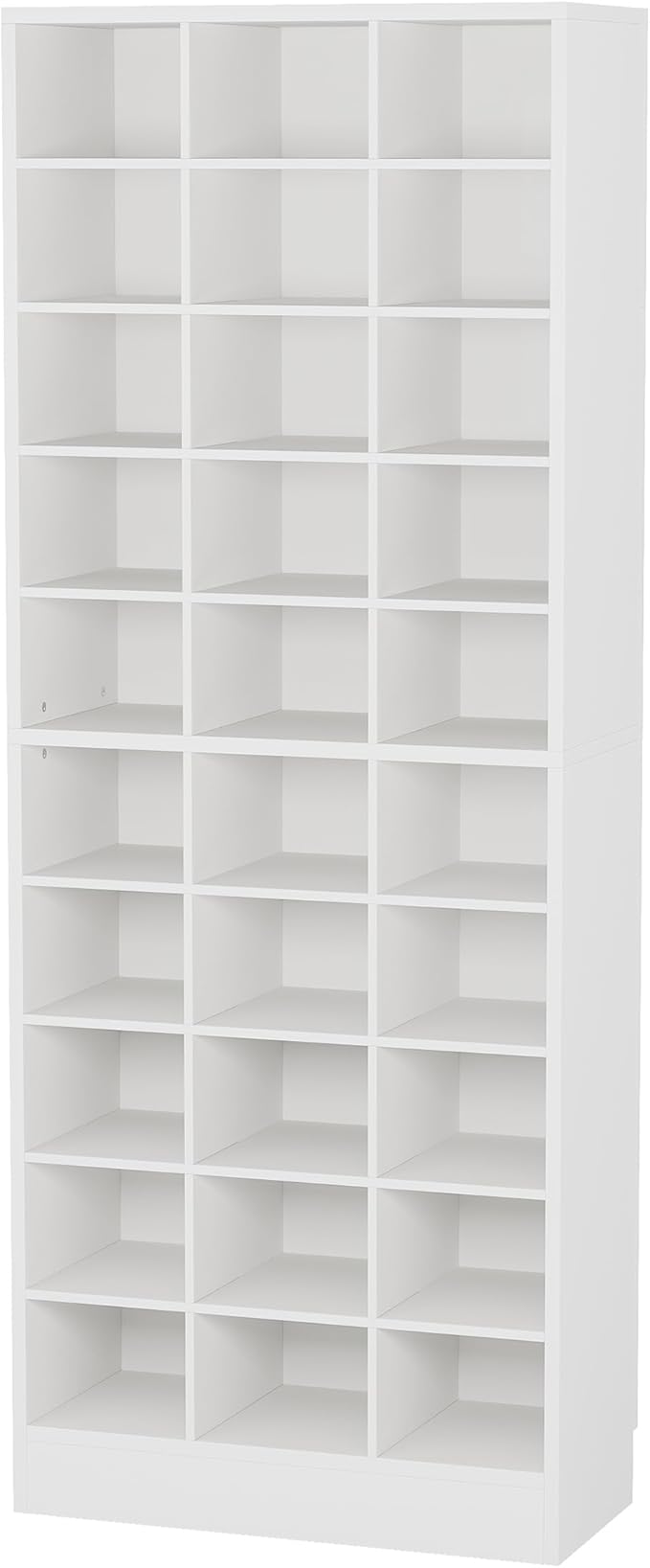 Tribesigns 10-Tier Shoe Storage Cabinet, White Wooden Shoe Rack with 30 Cubbies, Freestanding Tall Entryway Shoe Organizer for Closet, Entryway, Living Room-NeatNest