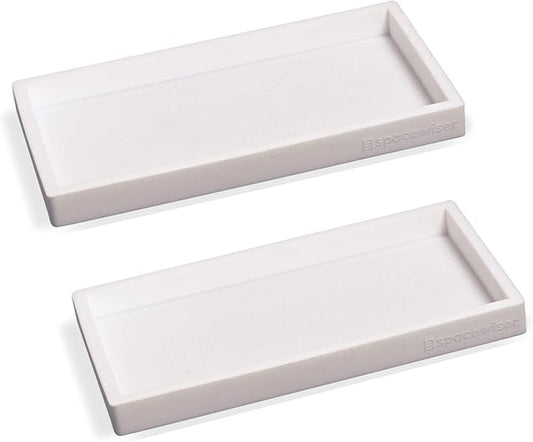 Countertop and Vanity Tray - 2 PC Small 7.7" Silicone Bathroom Trays, Kitchen Soap Tray, Dish Sponge Soap Holder Kitchen Sink Organizer Caddy, Bathroom Counter Trays for Lotion Dispenser-NeatNest