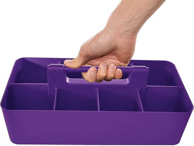 8 Compartments DIY Dividers,Large caddy, Multi Purpose, Simple, Portable, Stackable, Modern Solution for School, Office,MADE IN USA (Royal Purple)-NeatNest