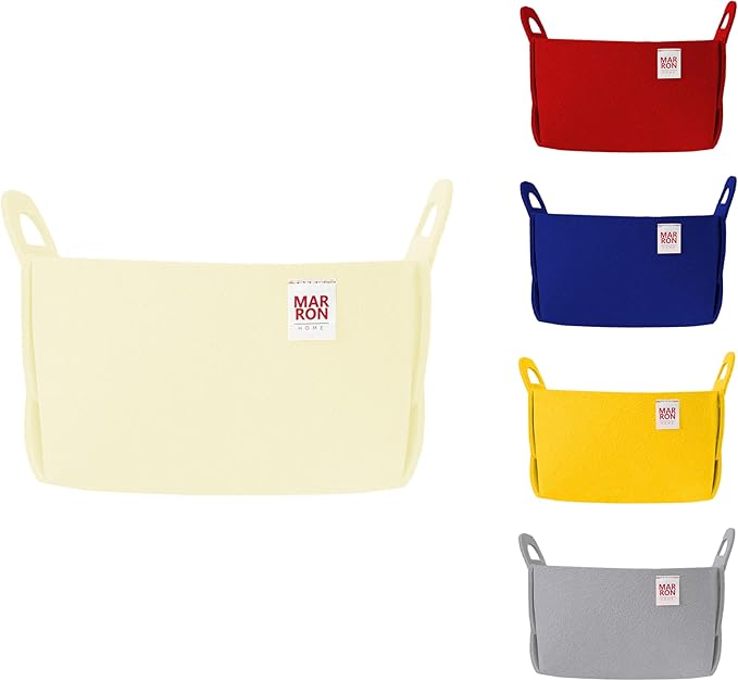 Collapsible Vanilla Felt Storage Bin Small 7.1"x5.1"x5.1" – Foldable Basket with Handles for Closet, Toy Storage, Laundry Room Organization, Decorative Storage Baskets for Shelves Storage-NeatNest