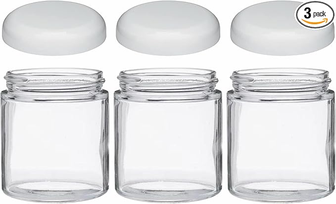 Jarming Collections Mason Jars - 16 oz Glass Extra Wide Mouth Pint Storage Jars with BPA Free Plastic Lids - Made in USA