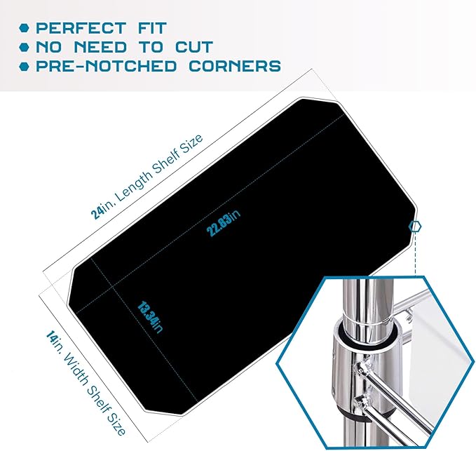 BRIAN & DANY Wire Shelf Liner 14" X 24", Set of 10, Heavy Duty Shelf Liners for Wire Shelving, Waterproof Wire Rack Shelf Cover, Black-NeatNest