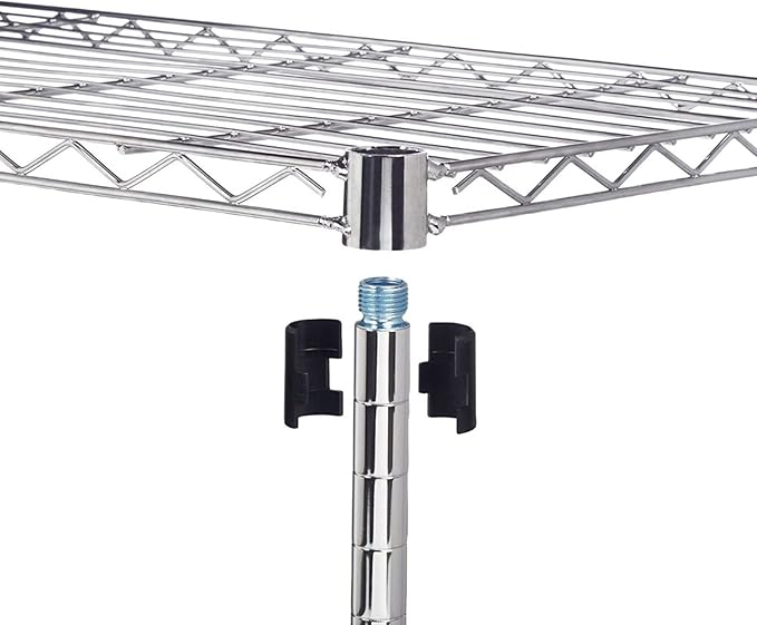 5 Tier Adjustable Storage Shelf Metal Storage Rack Wire Shelving Unit Storage Shelves for Pantry Closet Kitchen Laundry Bathroom (Silver-5-Tier)