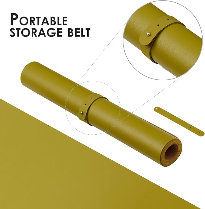 Cork Desk Mat - Dual-Sided Desk Pad for Office and Home - Desk Organization and Accessories - Ideal for Large Mouse Pad and Desk Mats on Top of Desks(Olive Green,80cmx 40cm)-NeatNest