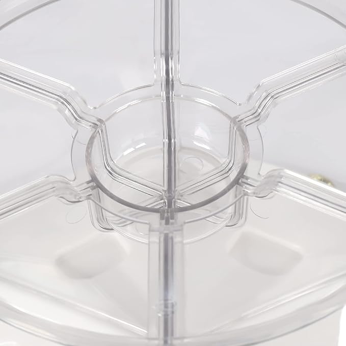 6-In-1Grain Dispenser, Rice & Grain Storage Container, Rotatable Sealed Grain Food Storage, One-Button Pressing Storage Bucket for Grains Snacks Candy Coffee Beans Dog Food Dispenser-NeatNest