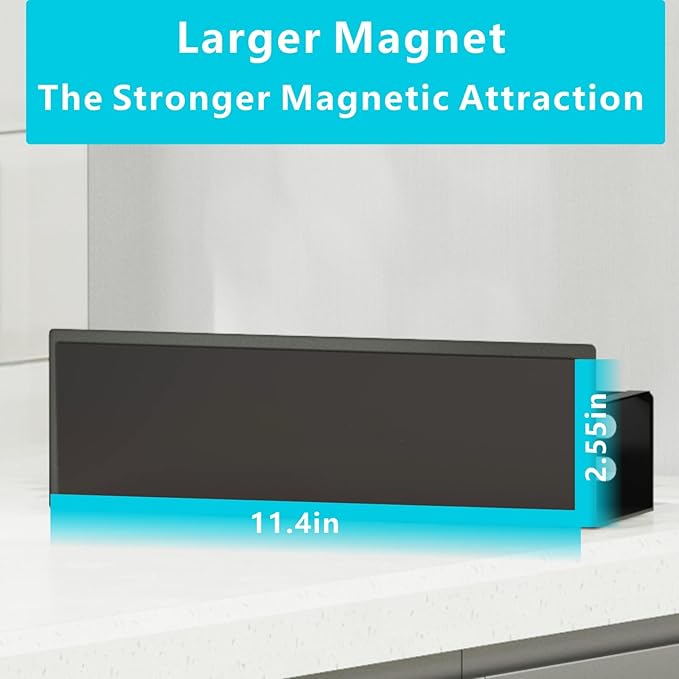 Magnetic Spice Rack for Refrigerator Magnetic Fridge Shelf for Kitchen Magnetic Shelves for Fridge 4 Pack Black
