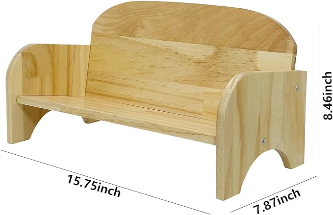 Couch-Style Desktop Bookshelf Organizer - Natural Wood Desk Top Bookshelf for Books, CDs, Magazines, Space-Saving for Home Office/Dorm (1, Rectangular)-NeatNest