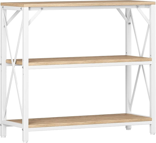 Homeiju Console Table 31.5" Width, 3-Tier Entryway Table with Storage, Industrial Sofa Table with Open Shelves, Foyer Tables for Entryway, Hallway, Kitchen, Living Room and Bedroom, Light Coffee-NeatNest