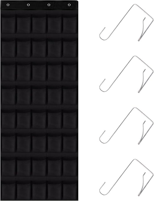 40 Mesh Pocket Over the Door Shoe Organizer,Hanging Shoe Rack for Closet Storage Holder for Dorm Room College Classroom Storag(Black)-NeatNest