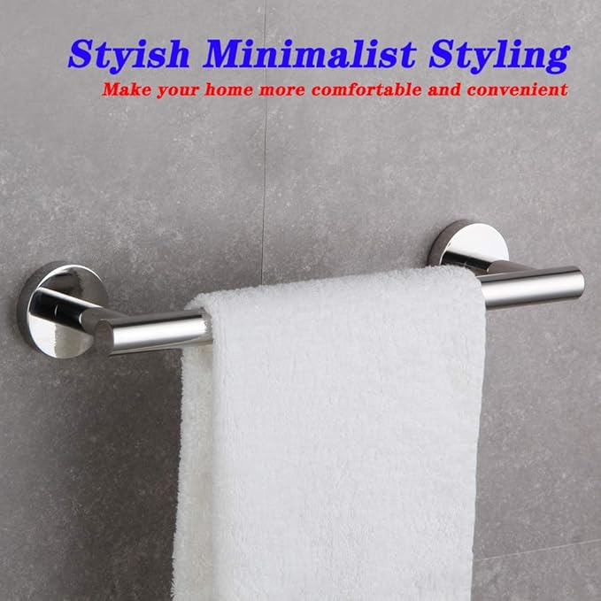 GERZ 12-Inch Hand Towel Holder Modern Towel Ring Hand Towel Bar Towel Hanger Wall Mount, Polished Finish AG1101C30.5-JG