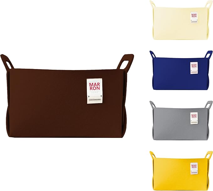 Collapsible Chocobrown Felt Storage Bin Large 14.6"x9.4"x9.4" – Foldable Basket with Handles for Closet, Laundry Room Organization, Toy Storage, Decorative Storage Bins for Shelves Storage-NeatNest