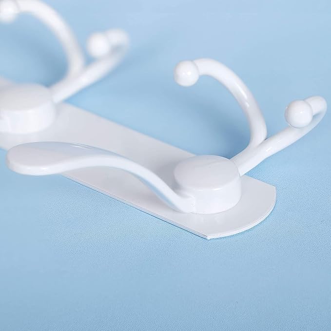 Coat Rack Wall Mounted,5 Tri Stainless Steel Coat Hook for Coat Hat Robes Towel in Mudroom Entryway (White, 1 Pack 5 Hook)-NeatNest