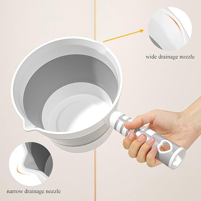 Folding Water Ladle Collapsible Water Dipper Water Scoop Foldable Bath Ladle Portable Ladle for Kitchen Bathroom Camping Travel-NeatNest