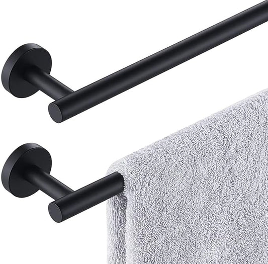 28 Inch Towel Bar 2 Pack for Bathroom 9/12/16/24/28/33 Inch Kitchen Hand Towel Holder Matted Black Stainless Steel 304 RUSTPROOF Wall Mount Towel Rod 2 of Pack (2, Matted Black, 28 Inch)