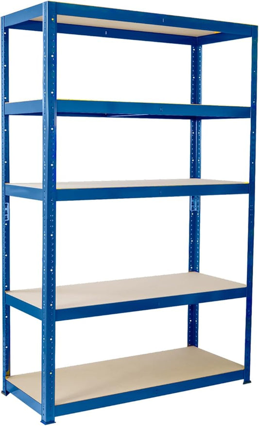 180cm x 120cm x 40cm, Blue 5 Tier (175KG Per Shelf), 875KG Capacity Extra Wide Garage Shed Storage Shelving Unit, 5 Year Warranty-NeatNest
