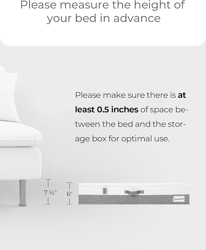 StorageWorks Large Under Bed Storage Containers with Handles and Label Holder, 2 Pack Ultra-thick Fabric Underbed Bins, Closet Organizer for Clothes, Blankets, Sweater-NeatNest