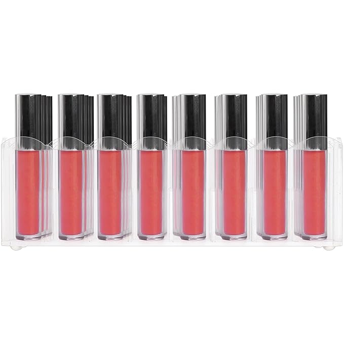 Hedume 2 Pack Lip Gloss Holder Organizer, 24 Spaces Acrylic Lip Gloss & Makeup Holder, Lipgloss Display Case for Tall Products-NeatNest