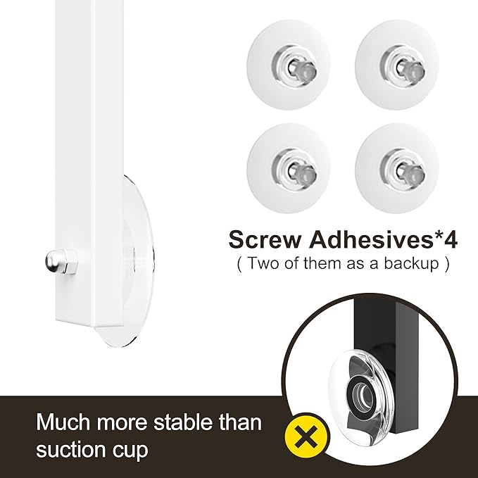 Orimade Adjustable Anti-slip Shower Caddy Over Head, Rustproof Bathroom Hanging Organizer with 2 Hooks, No Drilling Shower Shelves Storage Rack 3 Tier, White