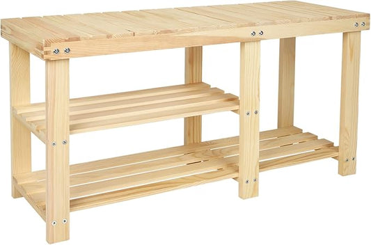 Shoe Rack Bench, 3 Tier Sturdy Shoe Bench, Storage Shoe Organizer, Holds up to 350lbs for Entryway Organizer Bedroom Living Bathroom Room Balcony.