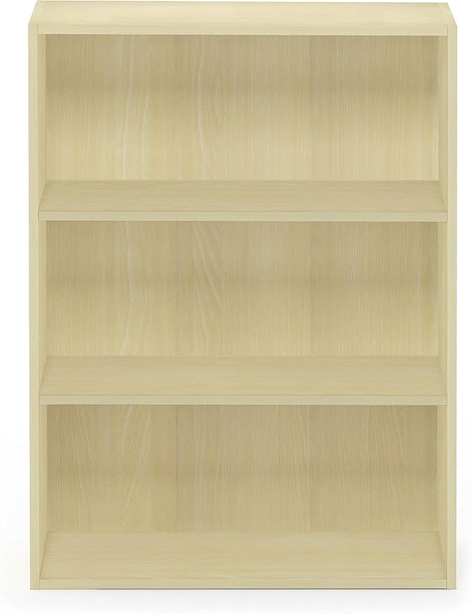 Furinno Pasir 3-Tier Open Shelf Bookcase, Maple