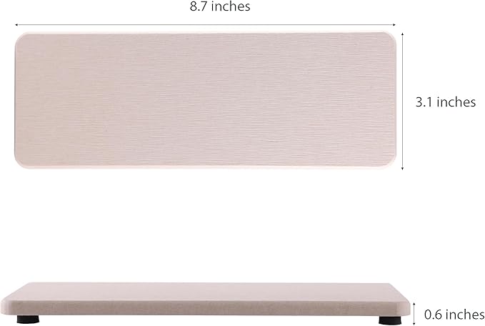 2 Pcs Water Absorbing Stone Trays, Kitchen/Bathroom Sink Soap Dish, Diatomite Tray Used for Hand Soap & Cosmetic Bottles in The Modern Home, 3.15" W x 8.7" L, Light Gray-NeatNest